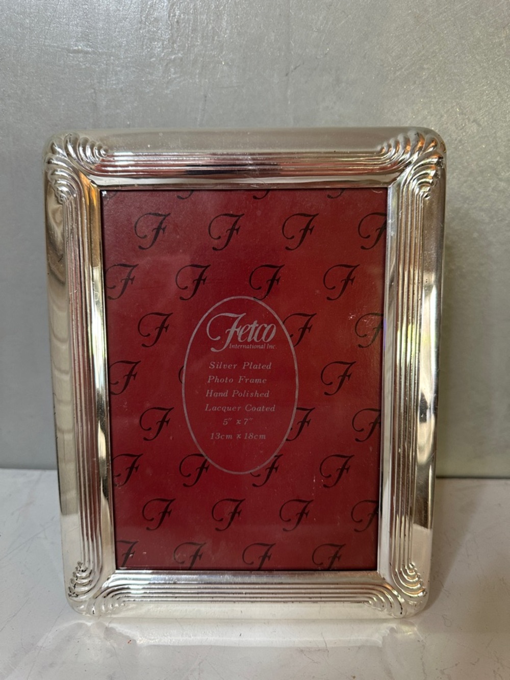Fetco Silver Plated Photo Frame Hand Polished Lacquer Coated 5x7